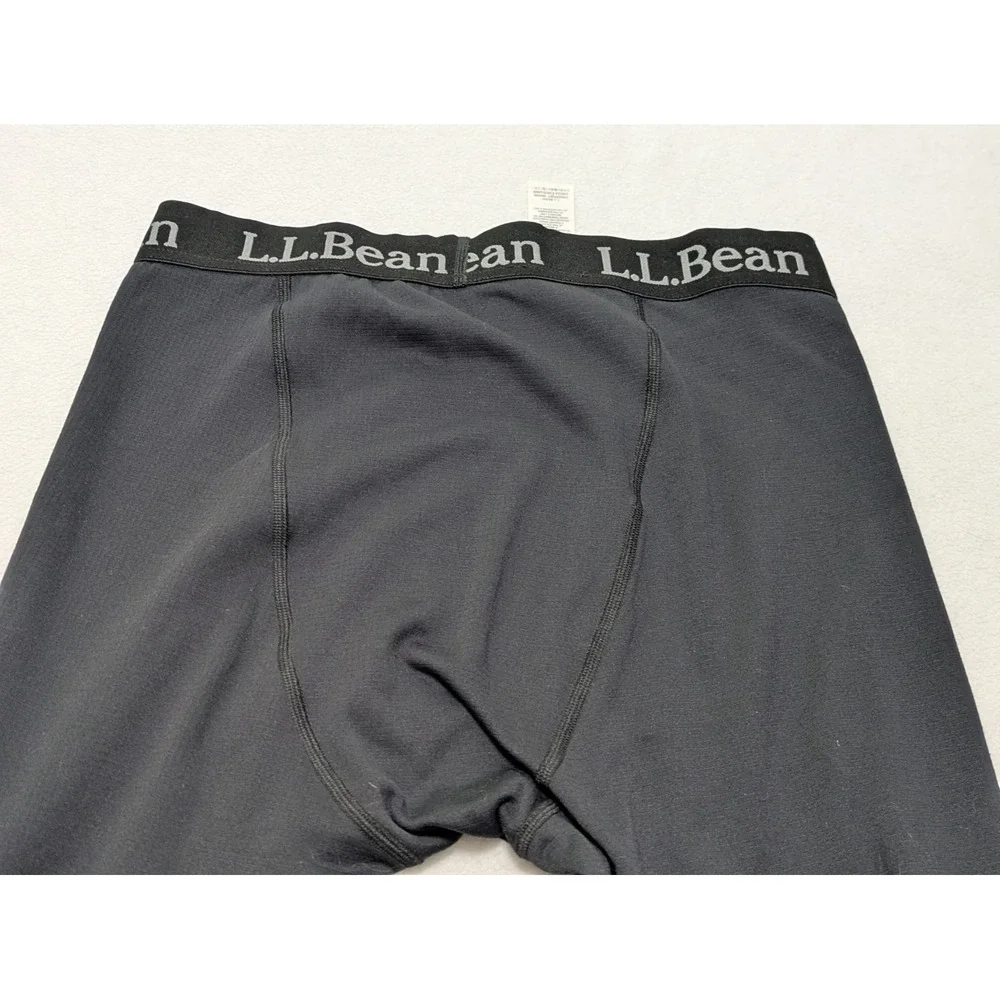 L.L. Bean Long Johns Mens Medium Black Thermal Base Layer Stretch Underwear